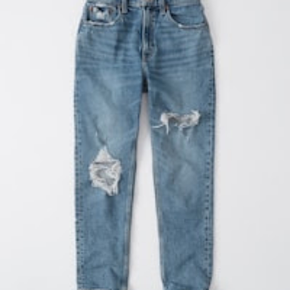 Abercrombie & Fitch Ripped High Rise Mom Jeans